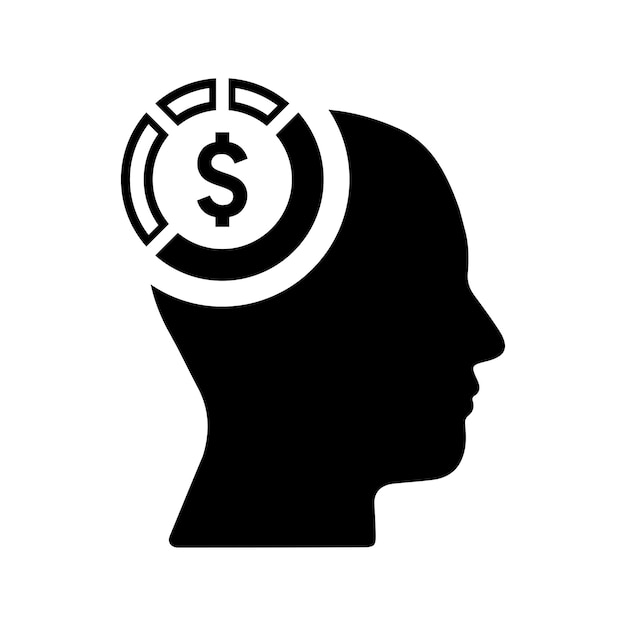 Mind Income Icon Black vector