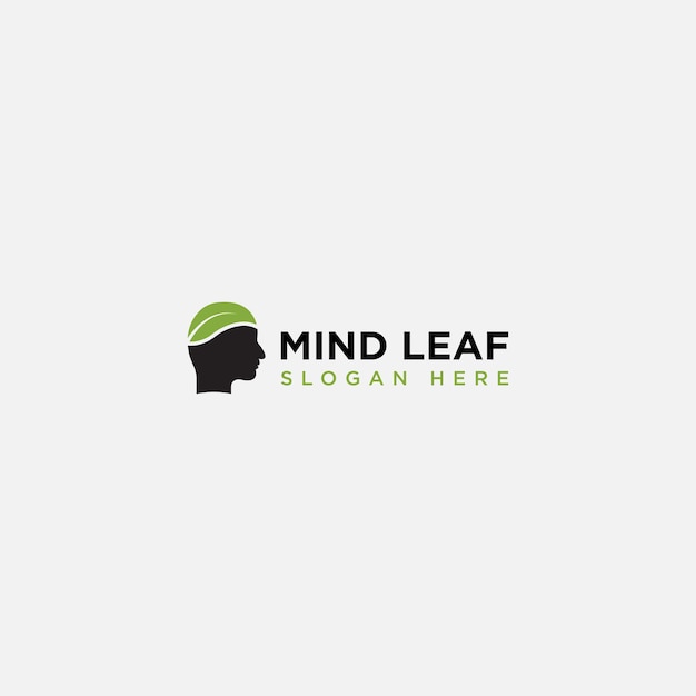 Mind leaf logo icon design template