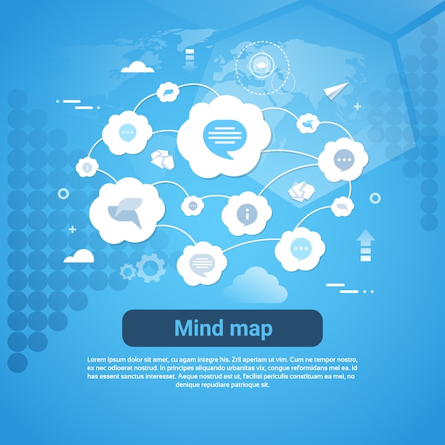 Mind map concept webbanner met kopie ruimte