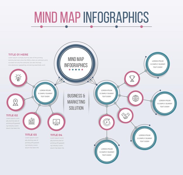 Vector mind map sjabloon