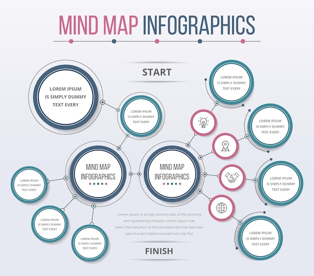 Vector mind map template