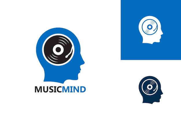 Вектор дизайна шаблона логотипа mind music, эмблема, концепция дизайна, творческий символ, значок