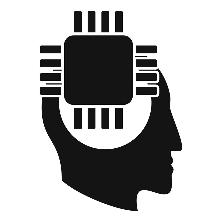 Vector mind processor icon simple vector lost work health