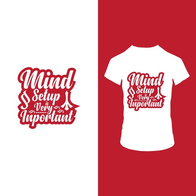 Vector mind setup is een zeer belangrijk belettering kleurrijk t-shirtontwerp