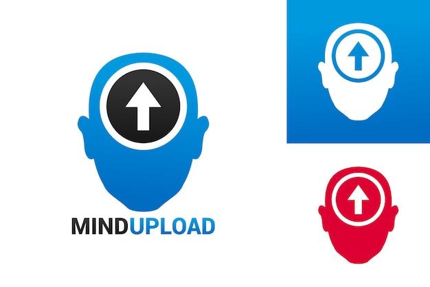 Mind upload logo template design vector, emblem, design concept, creative symbol, icon