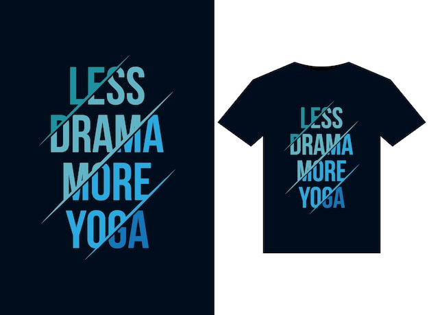 MINDER DRAMA MEER YOGA illustratie voor drukklare T-Shirts ontwerp
