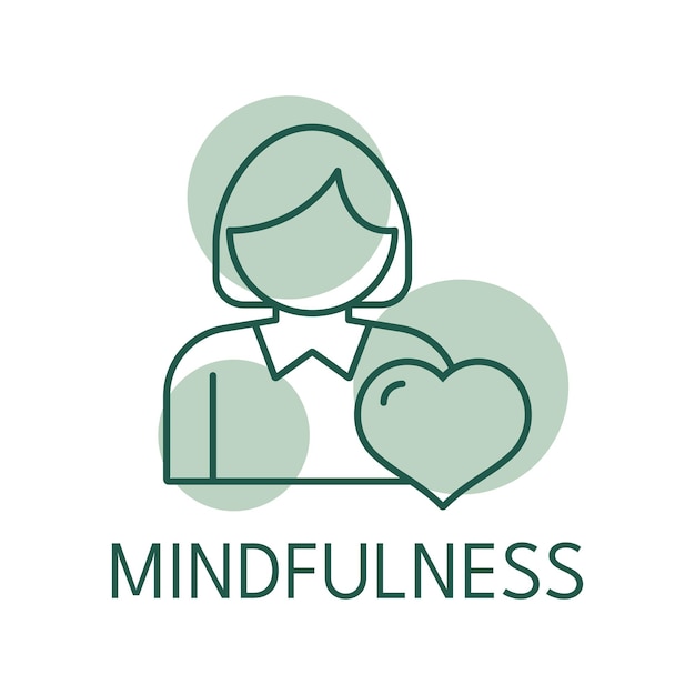 Mindfulness color icon logo style