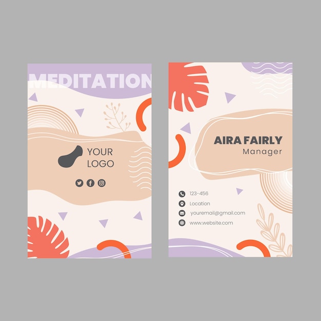 mindfulness double-sided business card