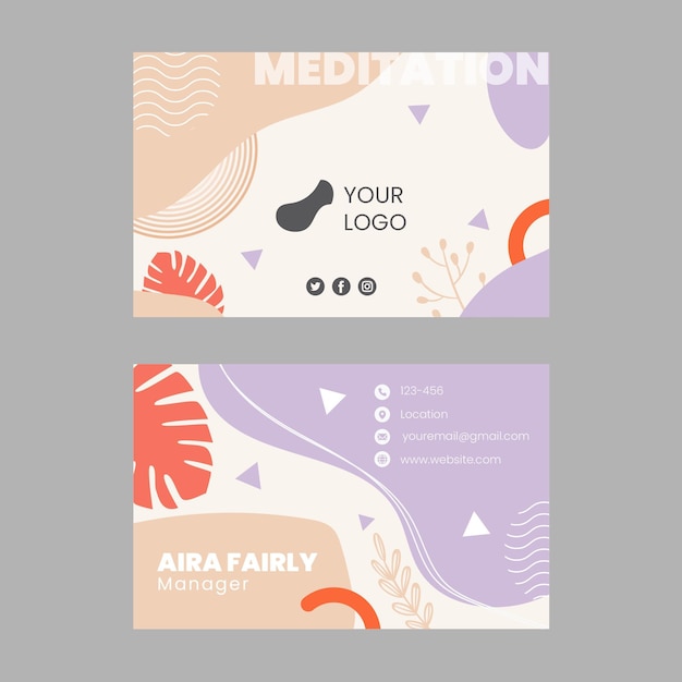 Mindfulness horizontal business card