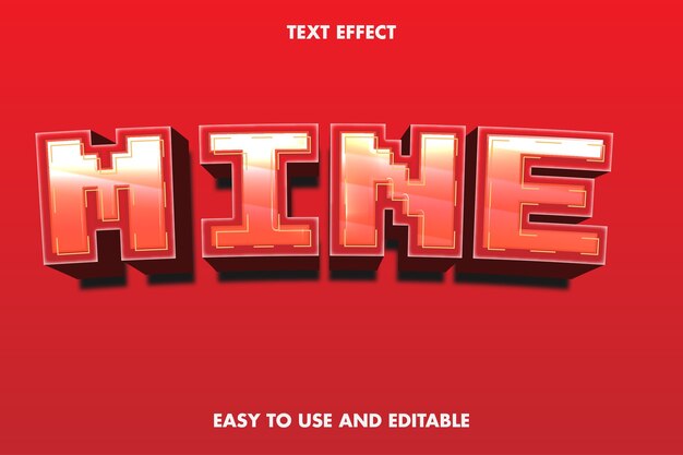 Mine Text Effect. Editable Font Style.