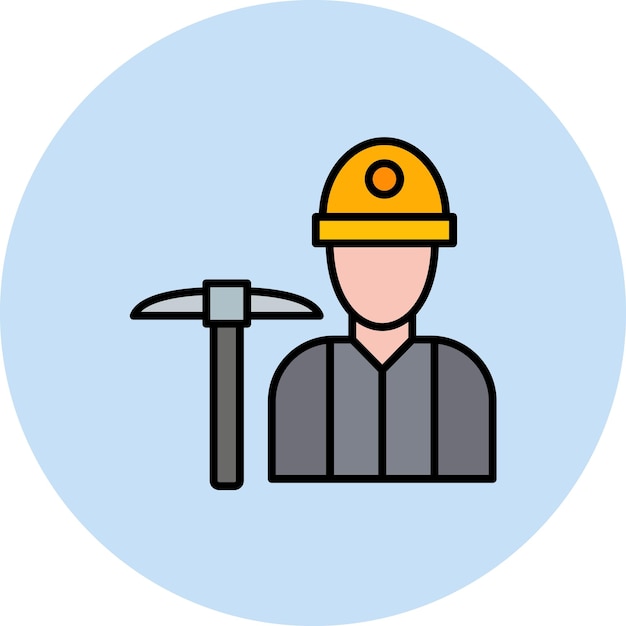 Miner Flat Illustration