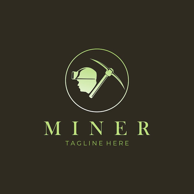 miner logo vector illustration template design