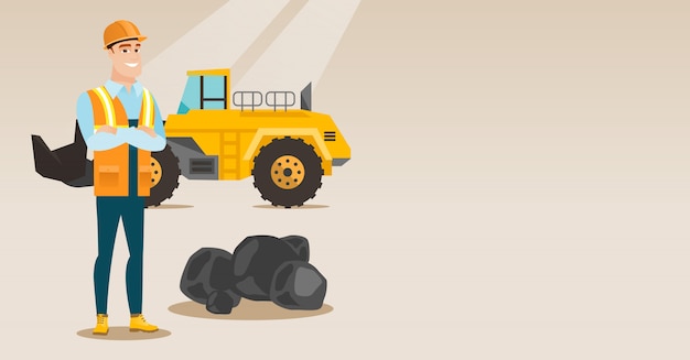 Miner with a big excavator 