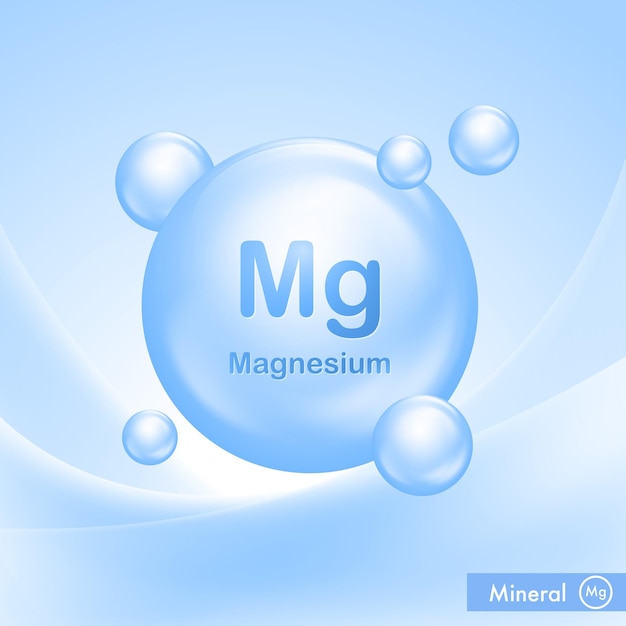 Mineraal mg magnesium blauw glanzend pil capcule icoon vitamine complex stof druppel meds voor heide ad