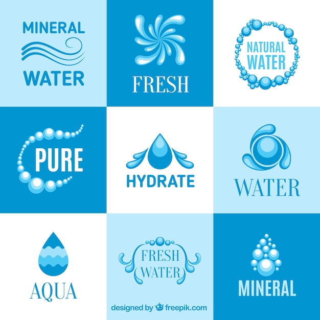 Vector mineraalwater logos