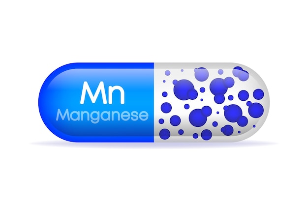 Mineral mn blue shining pill capsule icon vector illustration