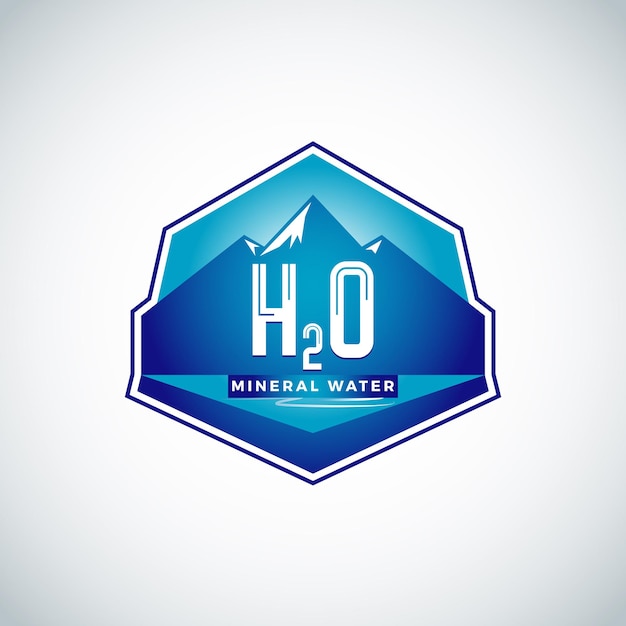 Vector mineral water logo label banner symbol