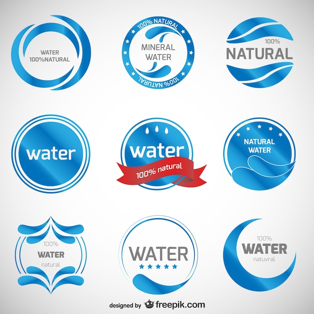 Vector mineral water logos collection