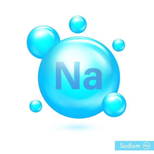 Minerals Sodium Na vitamin for health Medical and dietary supplement health care concept 3D Vector