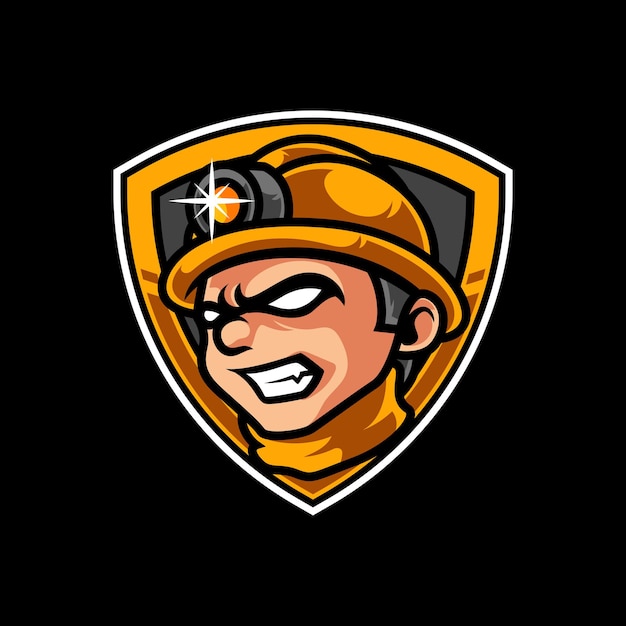 Logo mascotte miners e sport