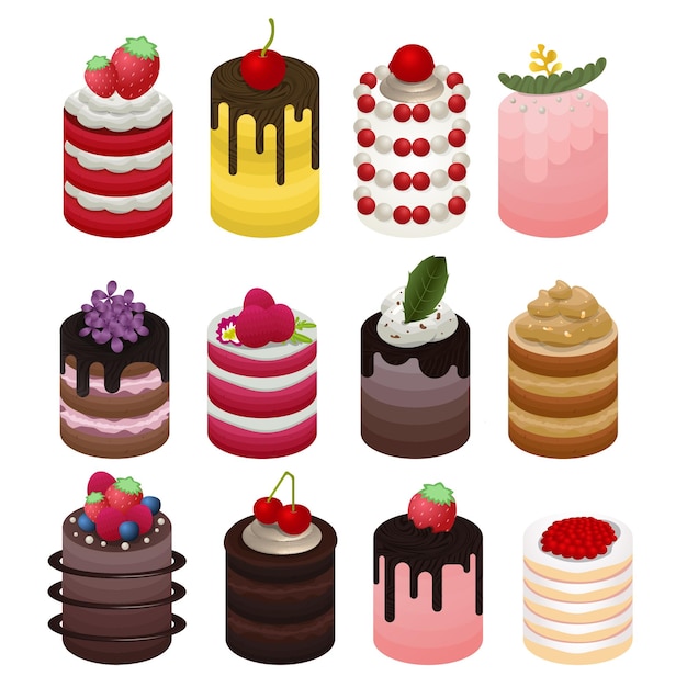 Mini cake vectors