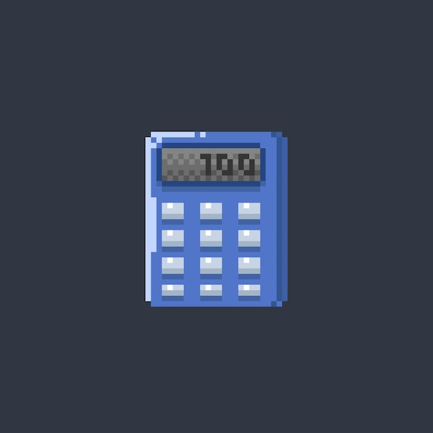 mini calculator in pixel art style