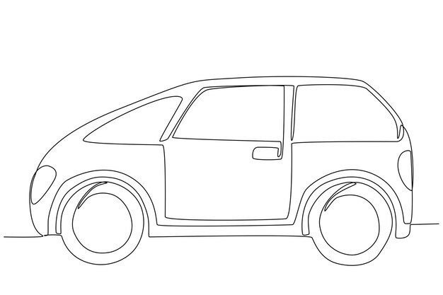 Vector a mini car for personal transportation one line art