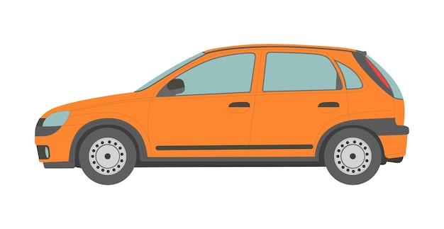 Vector mini car sedan on white background vector illustration