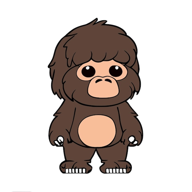 Mini Chibi Gorilla-illustratie