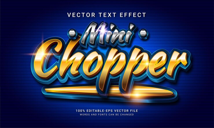 Mini chopper 3D bewerkbaar tekststijleffect
