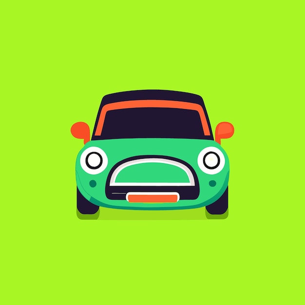 mini cooper green vector illustration cartoon