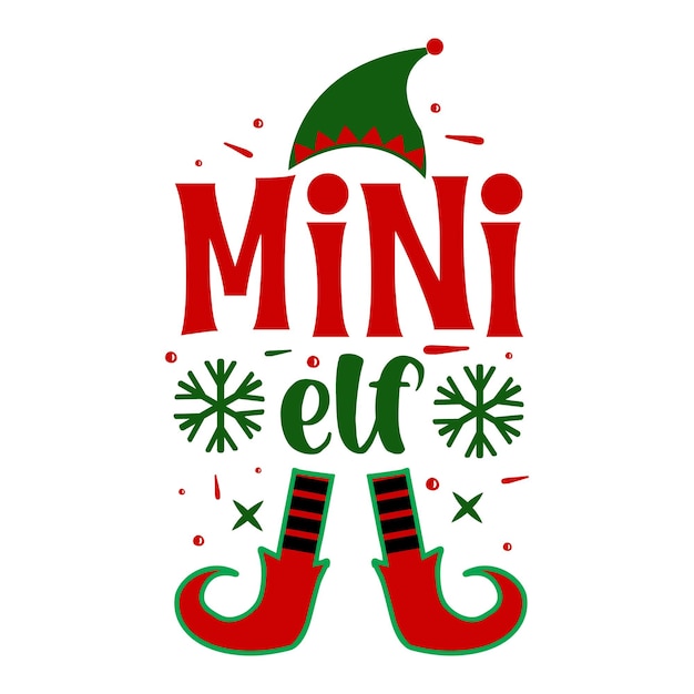 Mini elf lettering premium vector design