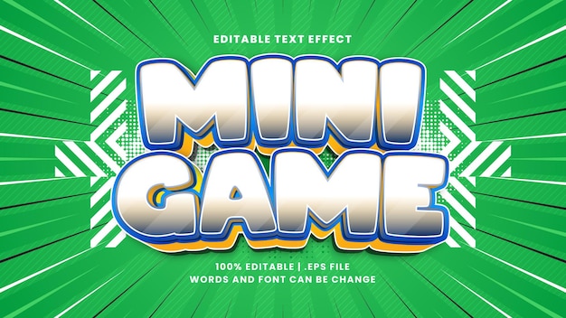 Mini game editable text effect with funny and cartoon text style