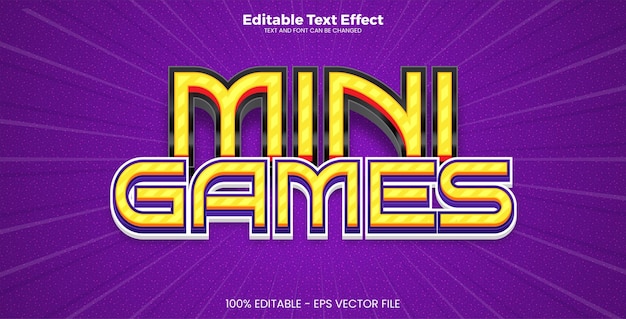 Mini giochi effetto di testo modificabile in stile di tendenza moderno