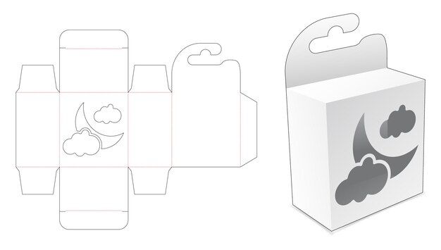 Mini-hangdoos met gestanst sjabloon voor maan- en wolkenvenster