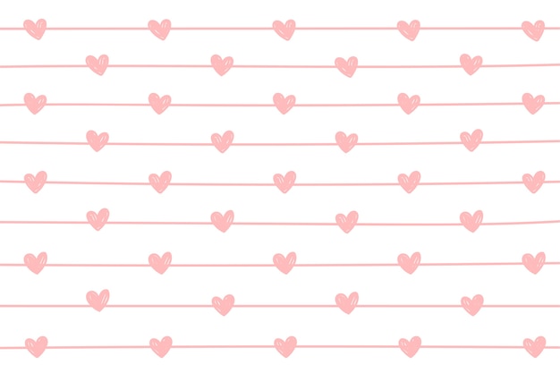 Vector mini heart and line background.