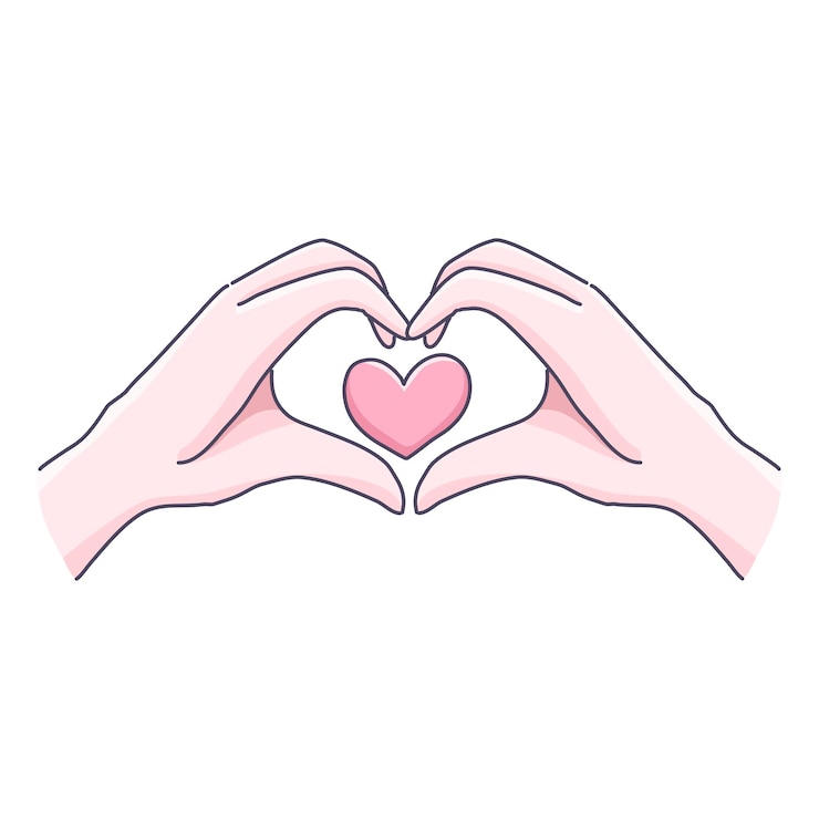 Mini hearts hands sign
