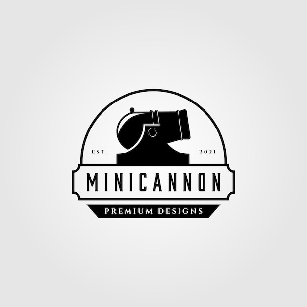 Mini kanonartillerie vintage logo illustratie