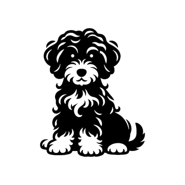 Vector mini labradoodle icon