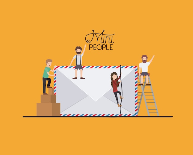 mini people with envelope