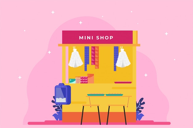 Vector mini shop illustratie