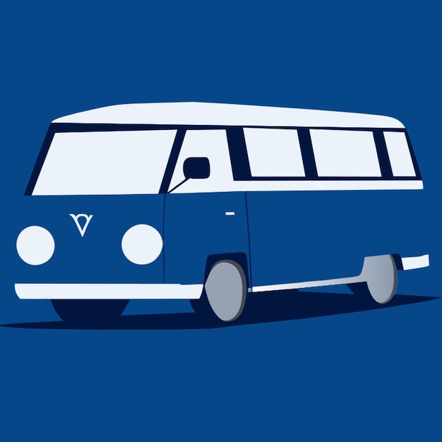 Vector mini van vector illustration