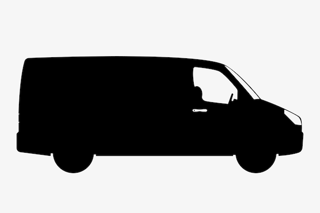 Minibus vervoer voertuig silhouet illustratie