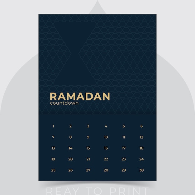 Minimaal A4-grootte aftelling flyer ontwerp voor de maand Ramadan