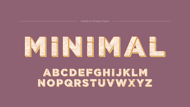 Minimaal digitaal abstract lettertype alfabet