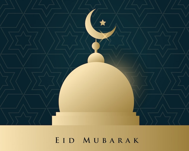 Vector minimaal eid mubarak luxe kaartontwerp