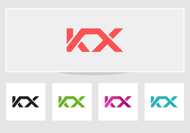 Minimaal KX-logoontwerp KX-letterlogo met moderne trendy Moderne KX-logovector