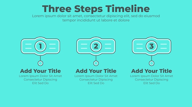 Minimaal ontwerp 3 stappen of opties zakelijke infographic presentatiesjabloon