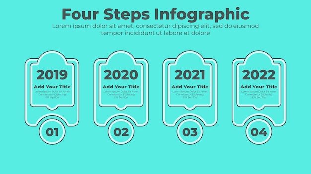 Vector minimaal ontwerp 4 stappen of opties zakelijke infographic presentatiesjabloon