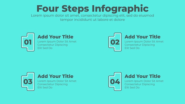 Minimaal ontwerp 4 stappen of opties zakelijke infographic presentatiesjabloon